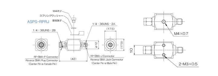 サージプロテクタ同軸避雷器ASPS外観図4