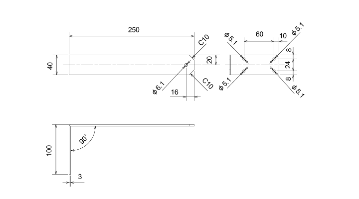 アンテナ取付金具NB200Sイラスト