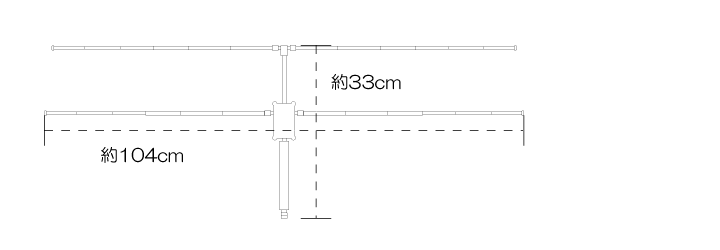 狩猟八木アンテナNY142X外観図