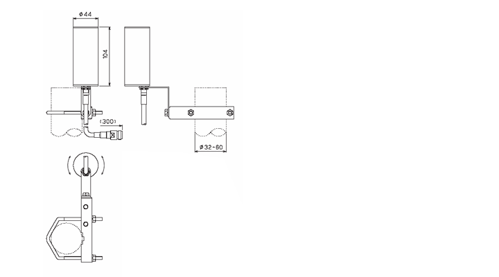 2.4GHzカージオイドアンテナVAC2405A外観図
