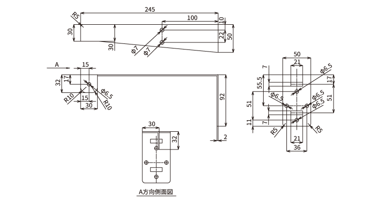 ステンレス製アンテナ取付金具NB50TS外観図