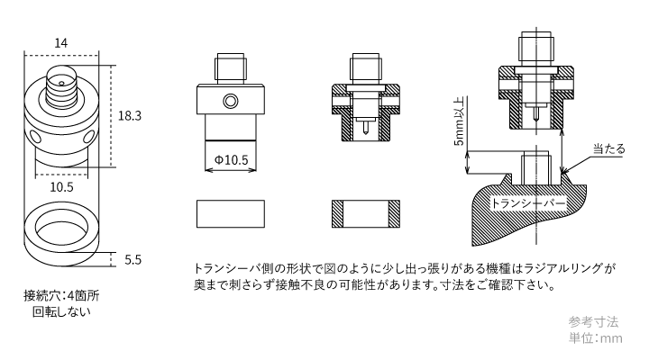 アマチュア無線ハンディアンテナHS3000AAリング図