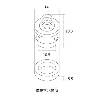 アマチュア無線ハンディアンテナHS3000AAラジアルイラスト